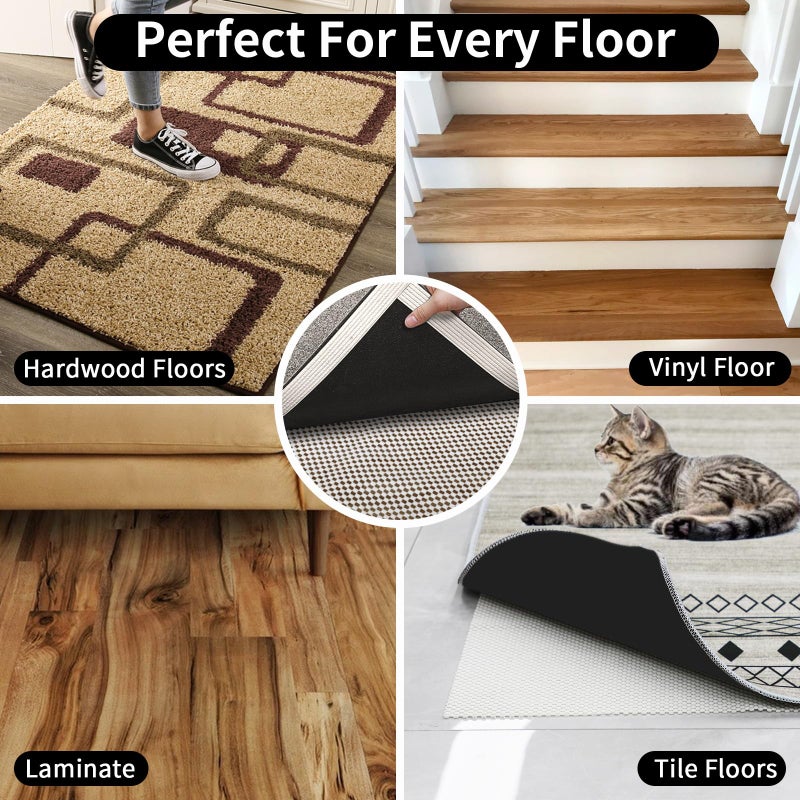 FestiCorp Non Slip Rug Pads 5x7 Ft Non Skid Rug Pad Gripper  Anti-Slip Carpet Rug Mats for Under Rugs and Hard Surface Floors - Image 5
