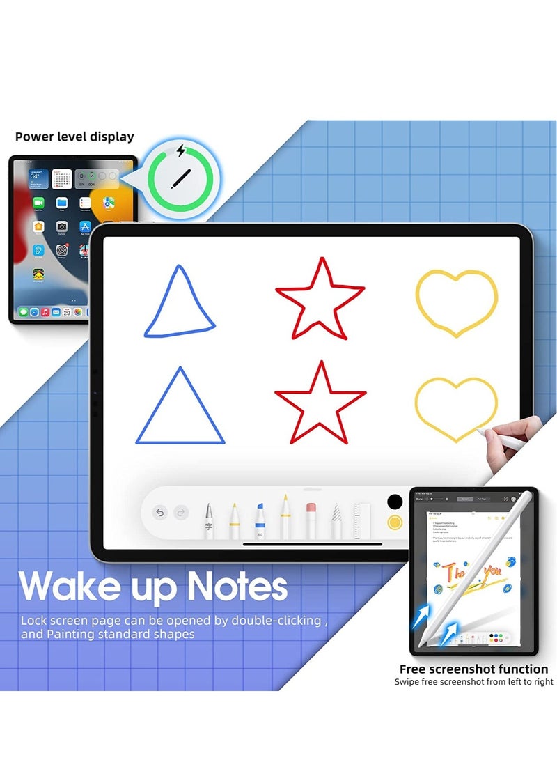 قلم ستايلس لجهاز iPad Pencil من الجيل الثاني [شحن لاسلكي/رفض راحة اليد/حساس للإمالة لجهاز Apple iPad Pro 1/2/3/4/5th 11/12.9inch، iPad Air 4/5th، iPad Mini 6th قلم نشط - Image 5