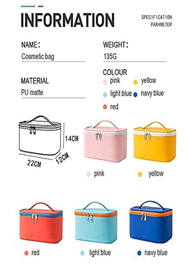 PRISMAXIC Latest Stylish PU Leather Cosmetic Organizer Bag Makeup Storage Pouch for Women and Girls for Travel Makeup Bag Storage Boxes Jewellery Organizer Toiletry Box with Compact (Baby Pink) - Image 2
