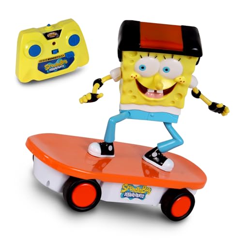 NKOK Spongebob 2.4GHz Skateboarder R/C Vehicle; Full Function 2.4 GHz Radio Control with Turbo Boost; Ages 6+ - Image 1
