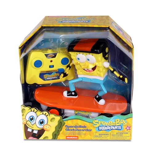 NKOK Spongebob 2.4GHz Skateboarder R/C Vehicle; Full Function 2.4 GHz Radio Control with Turbo Boost; Ages 6+ - Image 3