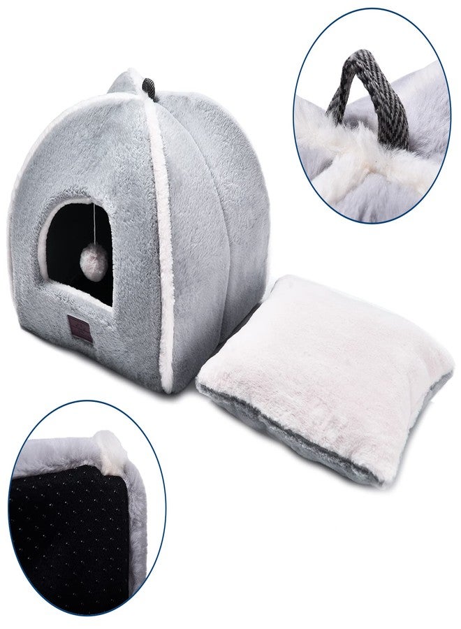 WINDRACING Cat Bed for Indoor Cats - Cat Cave Bed Cat House Cat Tent with Removable Washable Cushioned Pillow, Soft and Self Warming Kitten beds,Cat Beds & Furniture,for Small and Medium Pet Bed. - Image 2