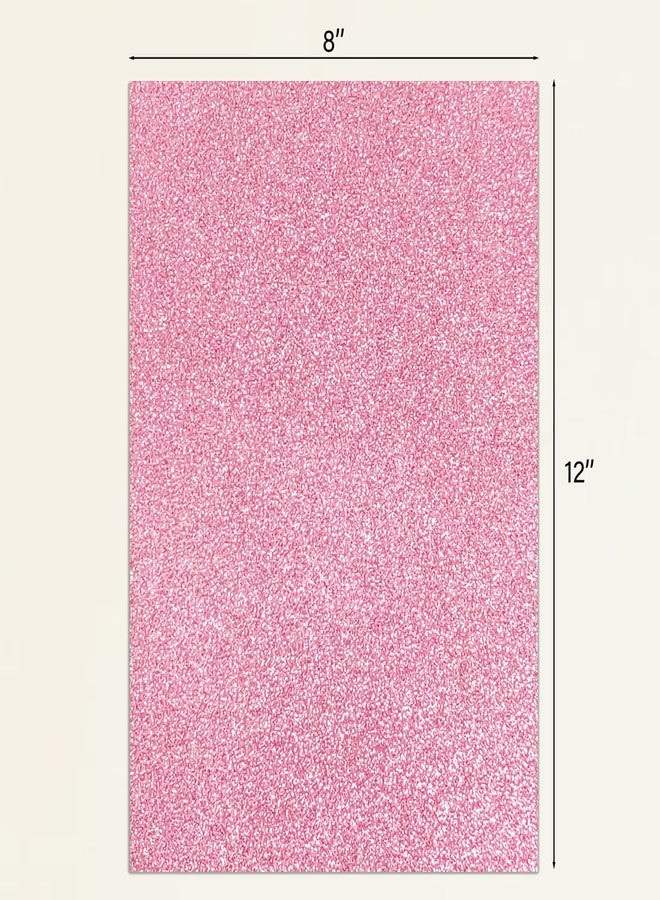 SALEMAR Pink Glitter Foam Sheets for Craft Making, 10 Packs Thick Sparkle EVA Papers, Sticky Papers for School Projects, 30 X 20cm - Image 3