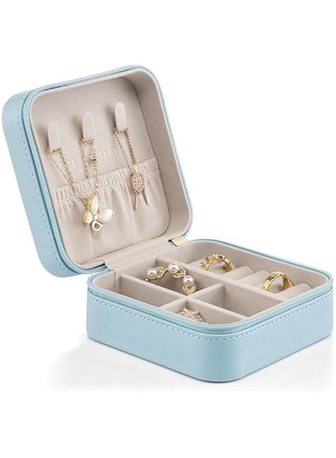 عربست حقبة تخزين وعرض صغيرة من الجلد الصناعي لتنظيم المجوهرات أثناء السفر للأقراط والخواتم والقلادات من فلاندو - Image 1