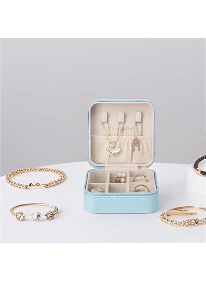 عربست حقبة تخزين وعرض صغيرة من الجلد الصناعي لتنظيم المجوهرات أثناء السفر للأقراط والخواتم والقلادات من فلاندو - Image 3