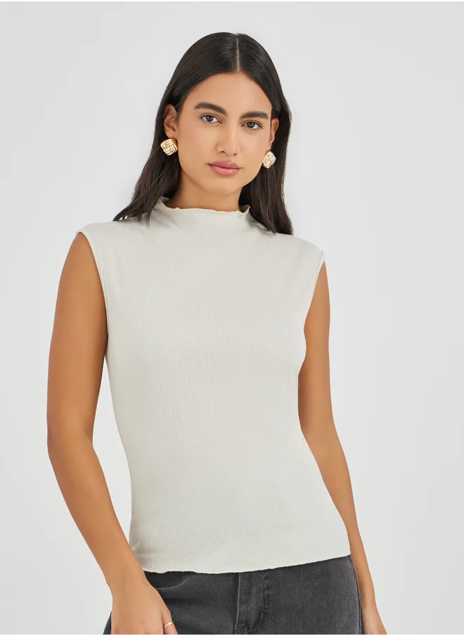 Styli Styli Textured Sleeveless Top