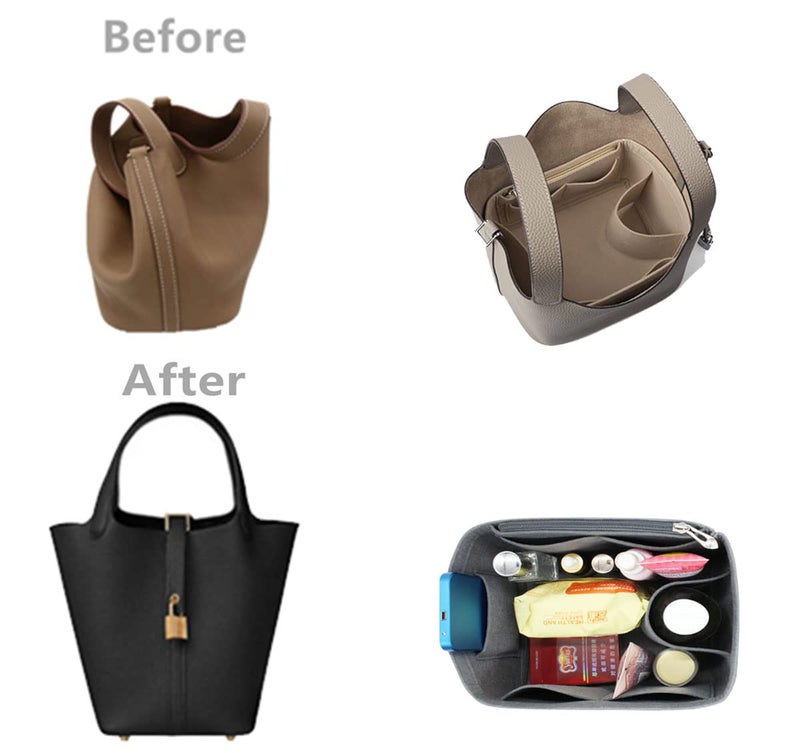 Lckaey Purse Organizer for picotin 18 strap picotin 26 gm bag insert 1098black -L - Image 2