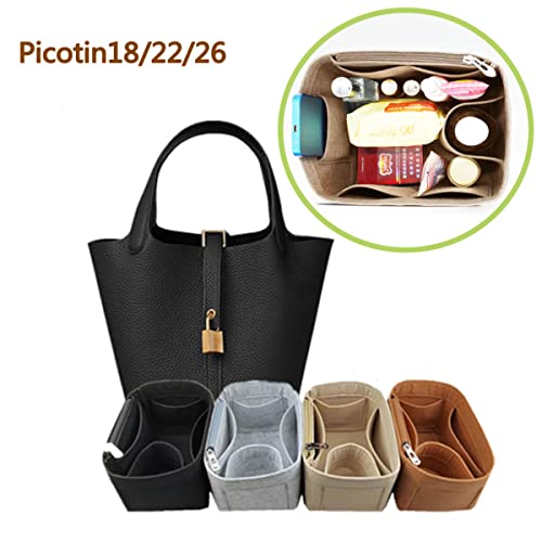 Lckaey Purse Organizer for picotin 18 strap picotin 26 gm bag insert 1098black -L - Image 3