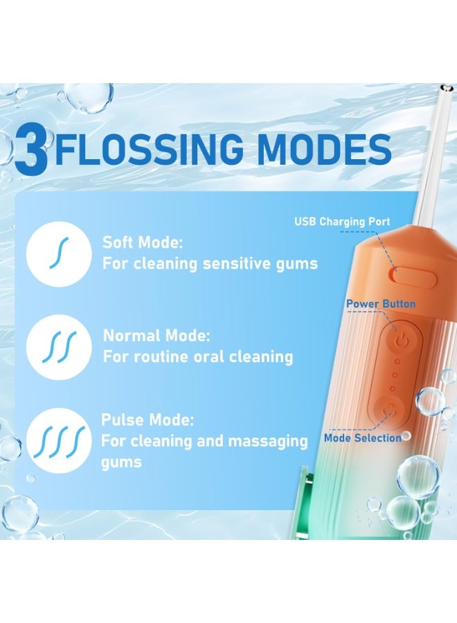 Portable Water Flosser for Teeth Travel Mini Small Water Flosser Compact Electric Oral Irrigator Dental Flossing for Teeth Cleaning Cordless Advanced Tonsil Stone Kids Adults Braces - Image 3