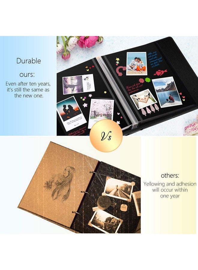 1DOT2 Self-Adhesive Photo Album, 60 Black Pages Self-Stick Page Diy Anniversary Travel Memory Book, Leather Cover, Magnetic Scrapbook Family Album For Christmas, Birthday, Valentine’S Day Gifts - Image 2
