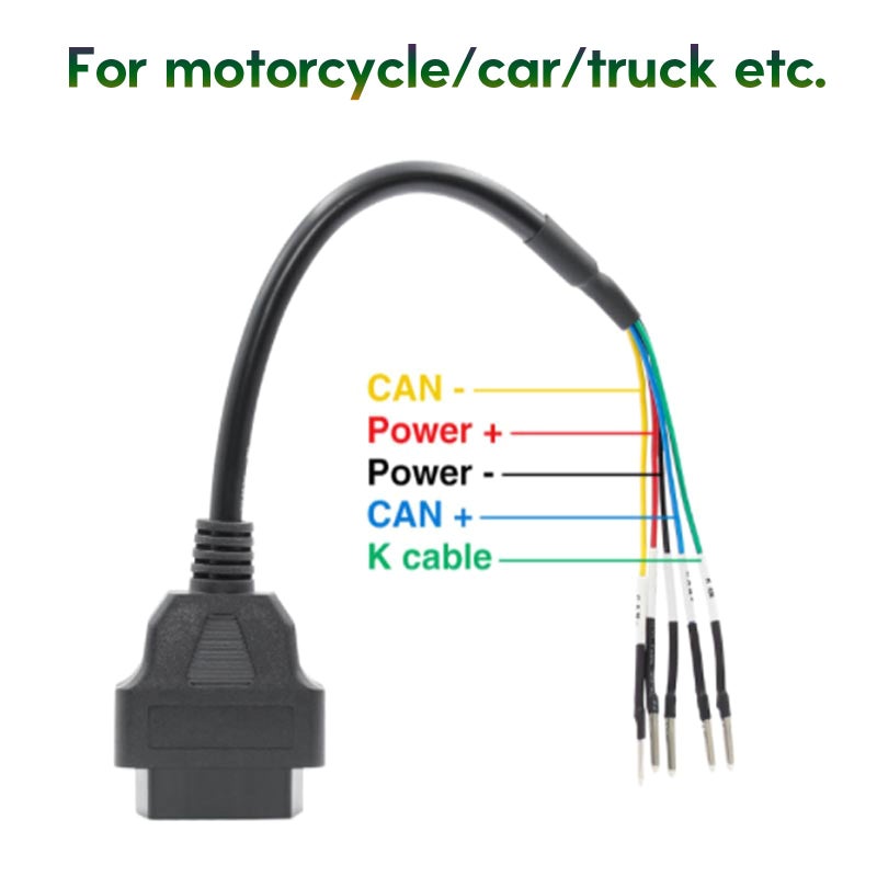 OBD2 Diagnostic Cable 16 Pin Female Connector K Line CAN Line Universal Car Tester - Image 3