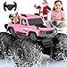 NQD Monster Truck Toys Waterproof 360Rotate 4x4 RC Truck Amphibious Remote Control Monster Trucks 24GHz All Terrain OffRoad Pickup Toy RC Car for Gifts for Boys Kids Age 6 7 8 9 10 11 12Pink - Image 2
