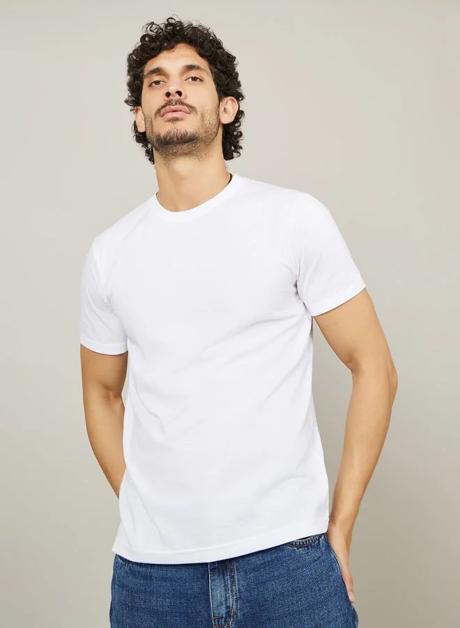 Styli Regular Fit Back Emoji Print T-shirt