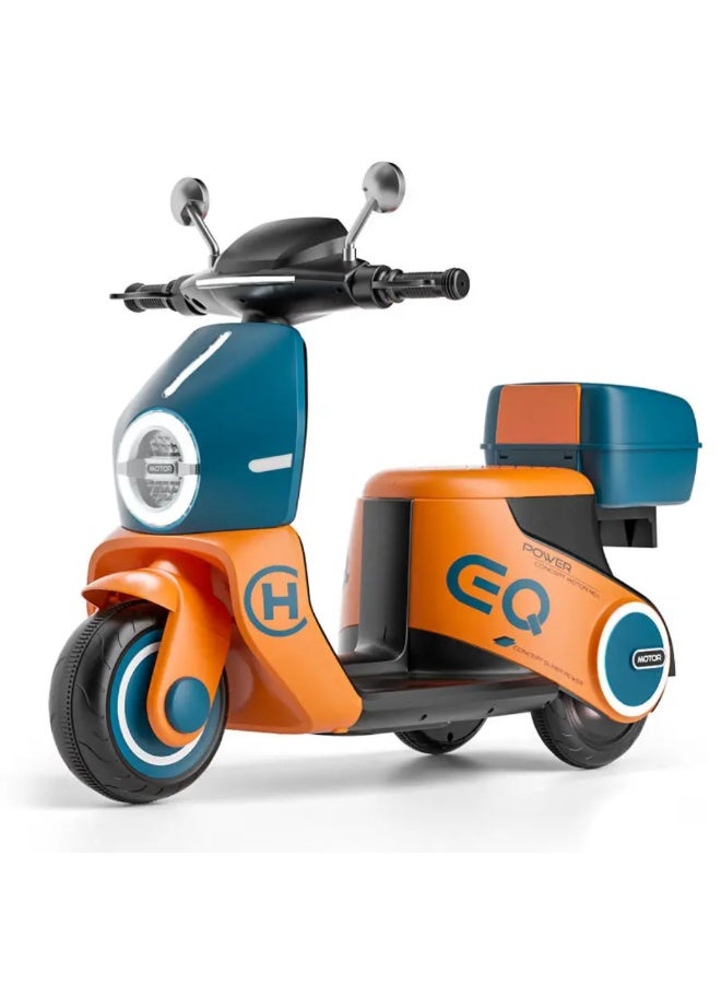 Kids Electric Scooter | Long Life 6V 7Ah Battery with Multi-Mode, Orange/Green - Image 3