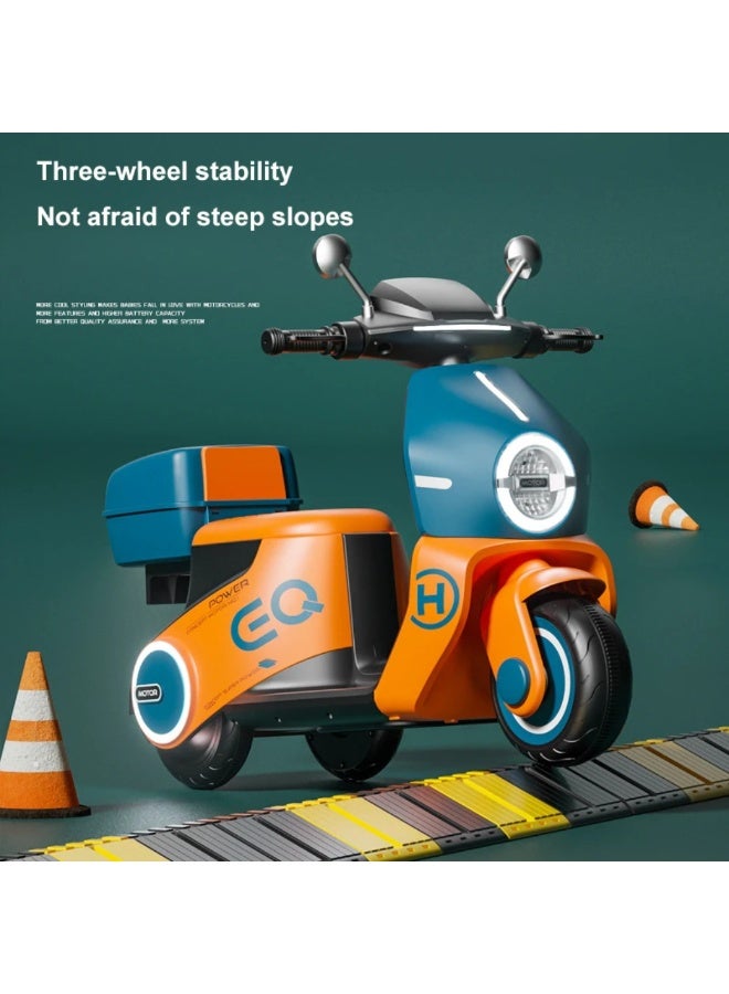 Kids Electric Scooter | Long Life 6V 7Ah Battery with Multi-Mode, Orange/Green - Image 4