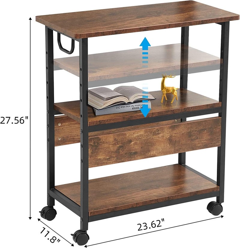 Generic Indian Decor 65205 Adjustable Computer Tower Stand with Shelf Movable PC Floor Stand Compatible with Desktop Special Feature Adjustable  - Image 2