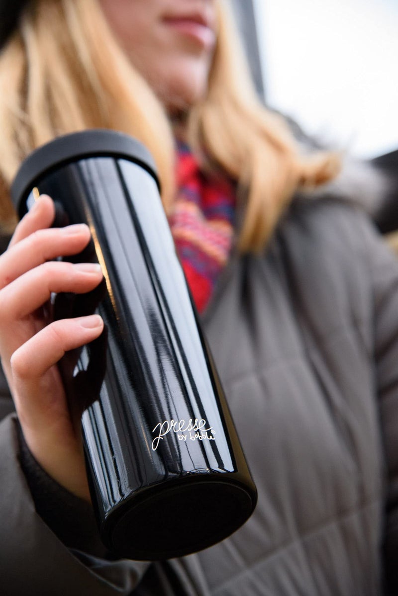 bobble بابل فرنسي قهوة بريس، للاستخدام أثناء التنقل، تخمير سريع، تصميم نحيف، عزل ثلاثي الجدران، 14 أونصة (أزرق) - Image 5