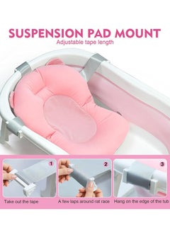 Generic Baby Bathtub,Baby Bath Tub with Soft Cushion & Thermometer,Baby Bathtub Newborn to Toddler 0-36 Months,Portable Travel Baby Tub, Pink  - Image 4