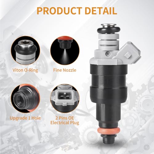 AISHAN 8PCS Fuel Injectors 1 Hole Compatible with Dodge for Ram 1500 2500 3500 B1500 B2500 B3500 Dakota V8 52L 59L 1996 1997 1998 1999 2000 2001 2002 Replace FJ682 53030778 81211128 RL030778AB - Image 3