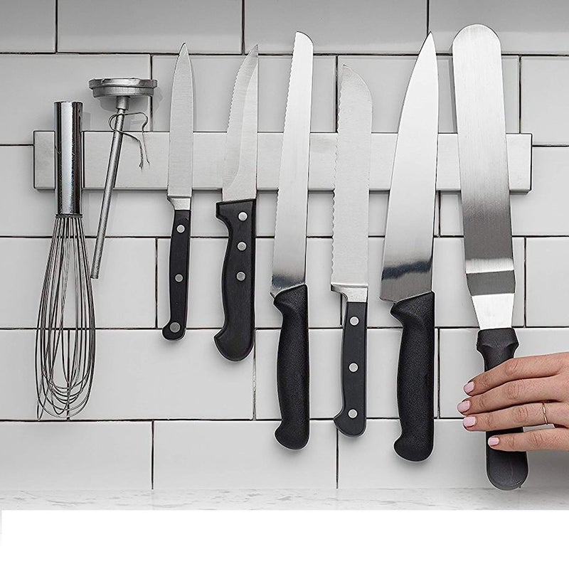TERXA Magnetic Knife Holder for Wall Stainless Steel Knife Kitchen Rack Magnetic Knife Strip Kitchen Utensil Holder Kitchen Tool Accessories Pack of 1 - Image 2