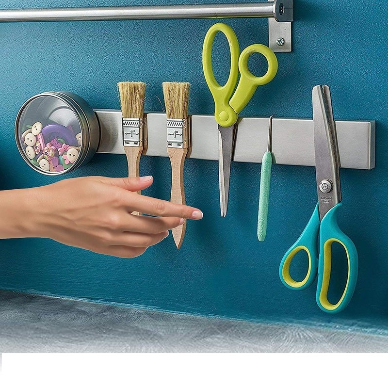 TERXA Magnetic Knife Holder for Wall Stainless Steel Knife Kitchen Rack Magnetic Knife Strip Kitchen Utensil Holder Kitchen Tool Accessories Pack of 1 - Image 4