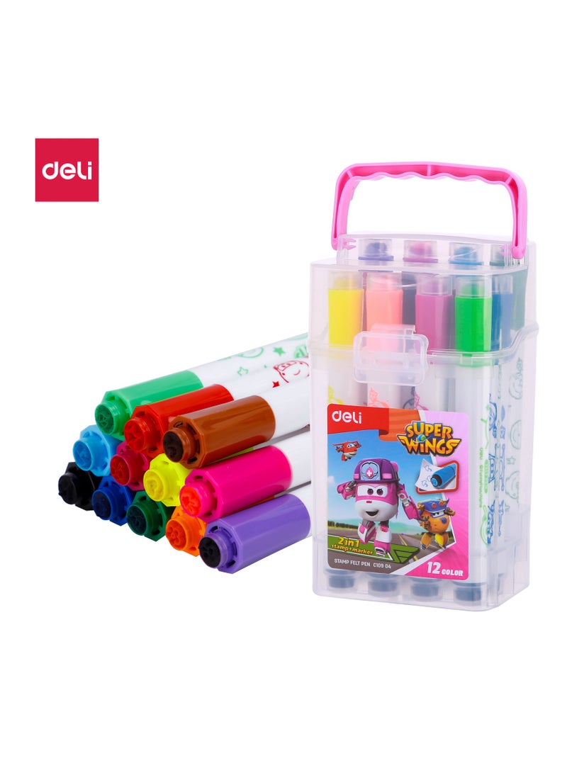 ديلي قلم لباد الطوابع EC10904 - مجموعة متنوعة من 12 لونًا - Image 1