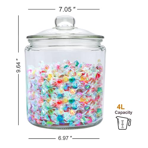 Maredash 1 Gallon Glass Canister, Cookie Jar & Candy Jar with Airtight Lid, Large Food Storage Container for Buffet, Coffee & Flour, Laundry Room Storage & Pantry - Image 2
