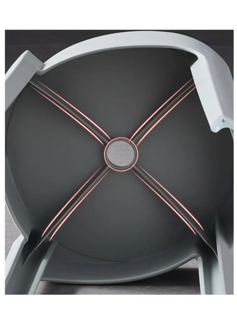 Huitich Thickened Plastic Round Stool – Stackable, Portable Dining & Home Stool (Grey, 30cm) - Image 3