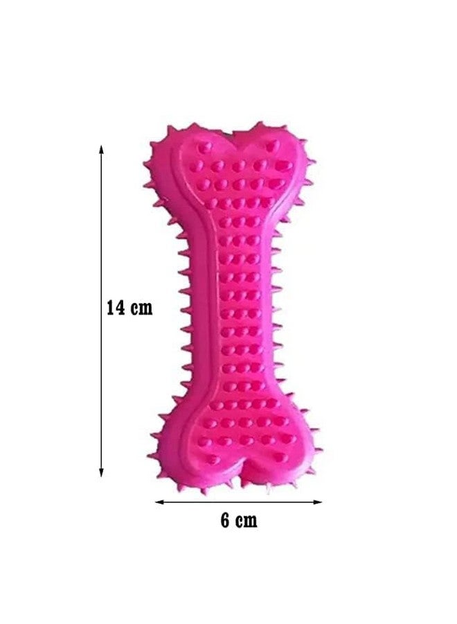 Pets Empire Puppy Teething Chew Toys For Small Dog, Puppy Teething Spike Bone Cute Rubber Toy Interactive Chewers Pack Of 2 (Color May Very) - Image 4