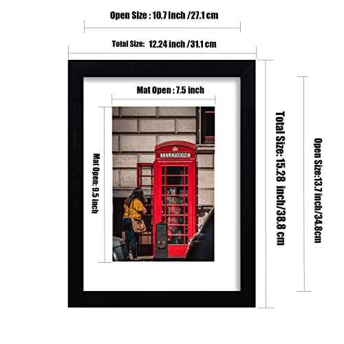 PWTAKO 11x14 Picture Frame Set of 6, Display Pictures 8x10 with Mat or 11x14 Without Mat for Wall Mounting,Black - Image 4