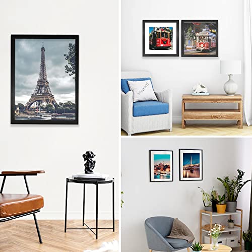 PWTAKO 11x14 Picture Frame Set of 6, Display Pictures 8x10 with Mat or 11x14 Without Mat for Wall Mounting,Black - Image 5
