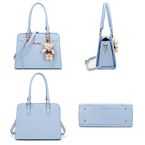 Soperwillton Women's Fashion Handbags Tote Bags Shoulder Bag Top Handle Satchel Purse Set 4pcs - Image 2
