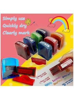 Y&D Bertiveny Teacher Stamps for Grading Classroom, Parent Signature Self-Inking Stamp Set Homework Supplies with 8 pcs  - Image 3
