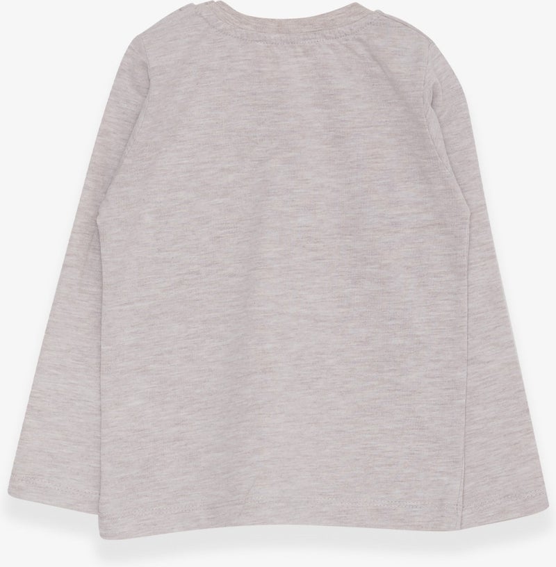 Breeze Baby Boy Long Sleeve T-Shirt With Pocket Beige Melange (9 Months-3 Years)  - Image 2