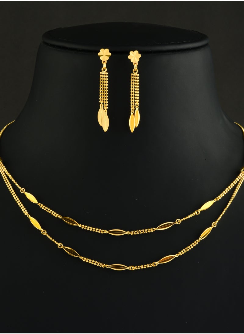 BAFLEH JEWELLERY The Essence of Pure Gold in a Featherlight Form – Bafleh Jewellery’s 22kt Necklace Set is Your New Favorite Heirloom 