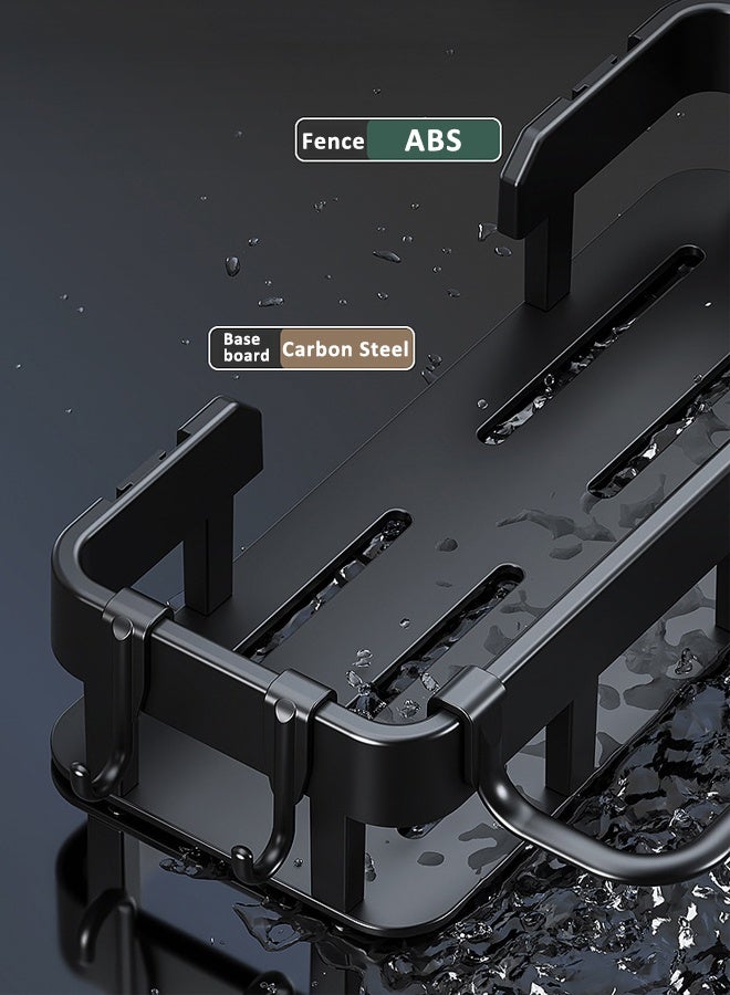 HQ-GAMING Black Sponge Holder for Kitchen Sink, Sink Caddy Organizer, Kitchen Countertop Organizers and Storage Essentials, Soap Dispenser Organizer, Wall Hanging Sink Caddy Organizer Rack - Image 4