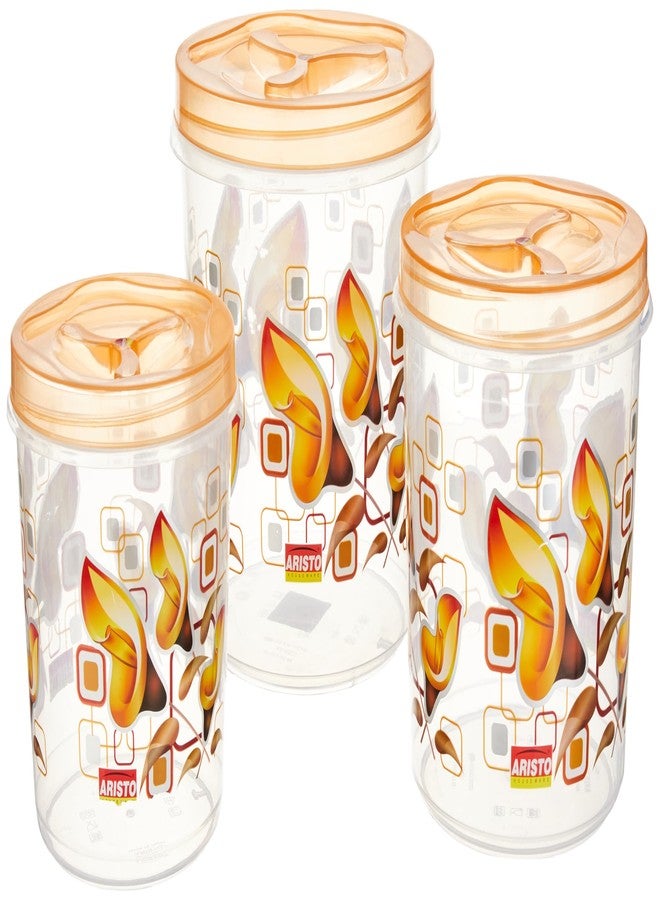 Aristo Plastic Store Queen Air-Tight Storage Container Set Of 3,Tranparent, 1400 ml, Transparent - Image 1