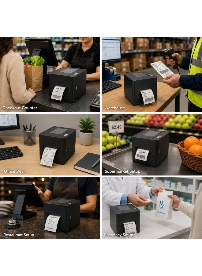 HT-500 Shipping Label Printer 300DPI Thermal Transfer with WiFi Bluetooth USB for eCommerce - Image 5