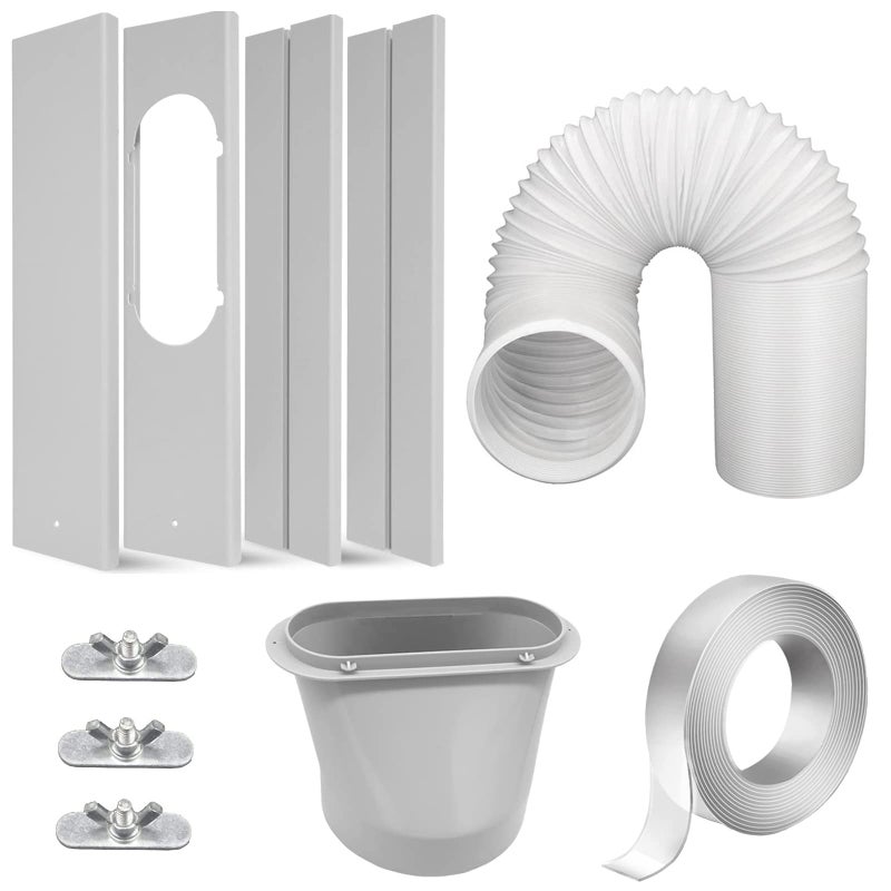 FFXWTSF FFXWTSF Portable Air Conditioner Window Kit with 59 Exhaust Hose Adjustable Universal Window Seal for AC Unit 