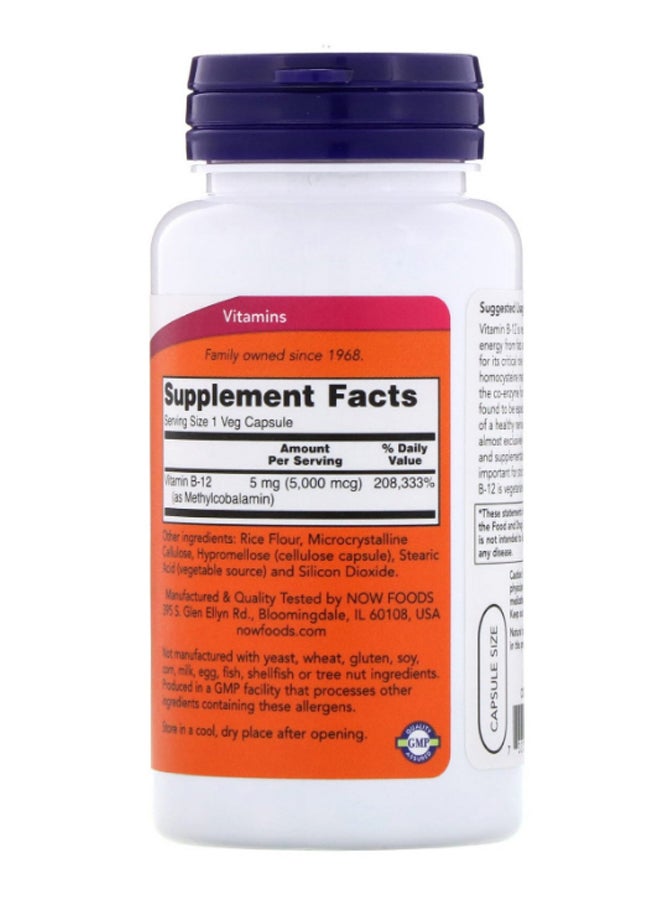 Now Foods Methyl B12 Dietary Supplement 90 Veg Capsules - Image 2