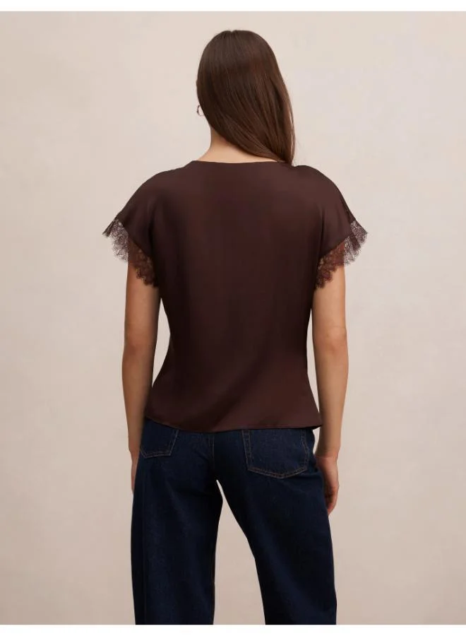 Forever New Tate Lace Trim Top