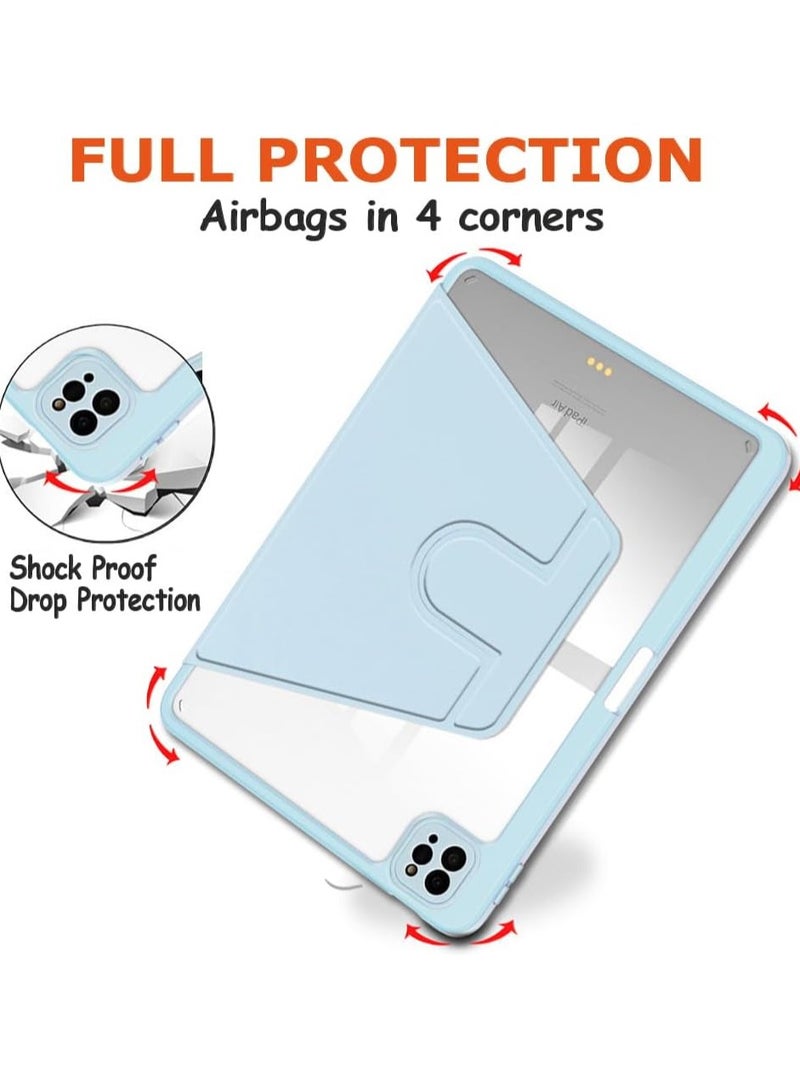 DUSALA 2in1 Rotating Case for iPad Pro 12.9-Inch (2022), with Pencil Holder,360 Degree Rotation Protective Stand Slim Cover Clear Back, Auto Wake/Sleep with Tempered Glass - Image 2