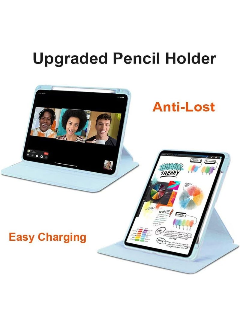 DUSALA 2in1 Rotating Case for iPad Pro 12.9-Inch (2022), with Pencil Holder,360 Degree Rotation Protective Stand Slim Cover Clear Back, Auto Wake/Sleep with Tempered Glass - Image 4