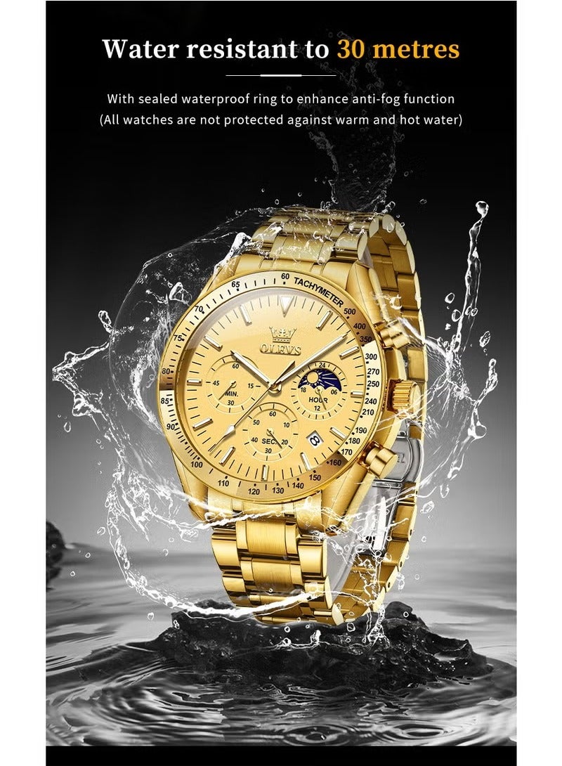 أوليفز ساعات رجالية كوارتز ستانلس ستيل مقاومة للماء 3618 - Image 4