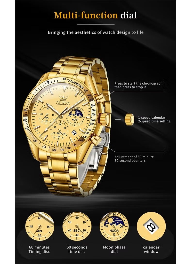 أوليفز ساعات رجالية كوارتز ستانلس ستيل مقاومة للماء 3618 - Image 5