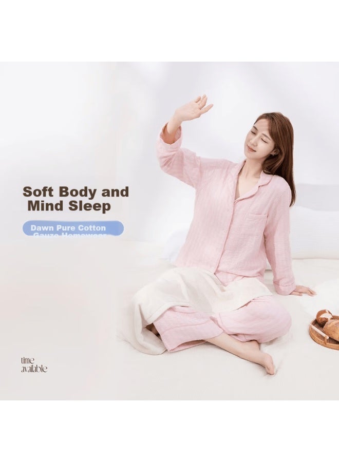 Uchino Pure Cotton Pajama Set Morning Xinjiang Long Staple Cotton Triple Gauze Women's Loungewear Set 165 - Image 5