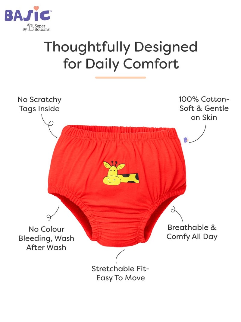 superbottoms Basic™ Brief for Kids | Unisex, 100% Pure Cotton Innerwear | Breathable & Soft Underwear | Baby Brief for 12m – 18m | Wonder Wild I Pack of 10 - Image 3