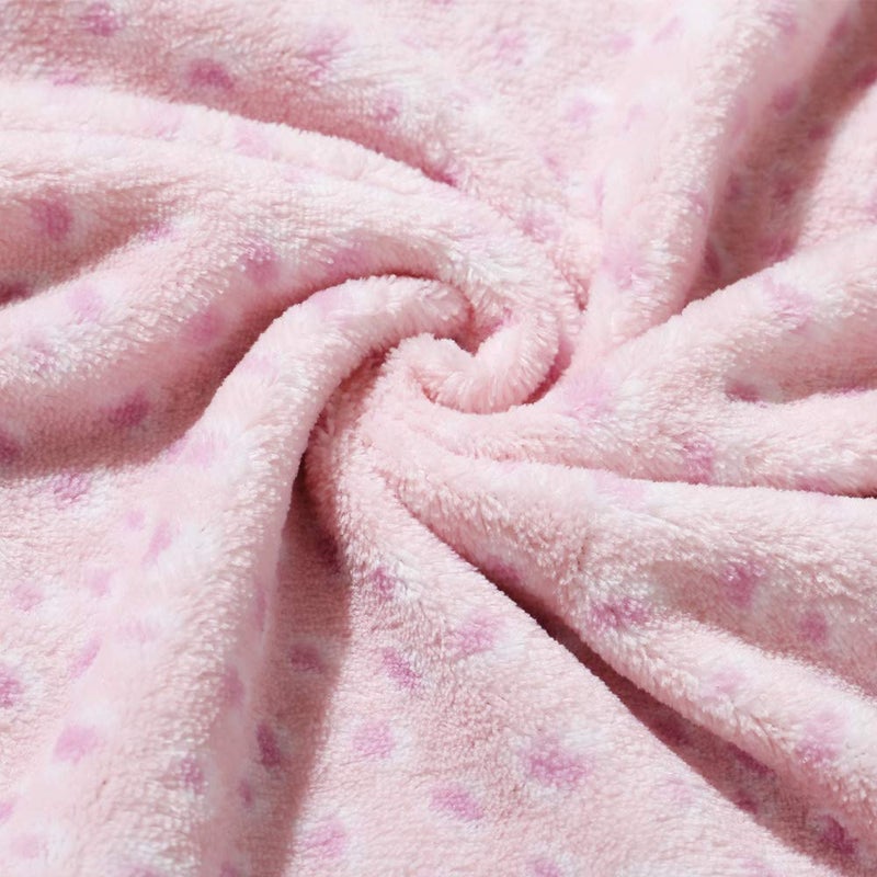CREVENT 30''X40'' Cute Plush Cozy and Warm Fleece Baby Blanket for Girls Infant Toddler Crib Cot Stroller - Pink Cat - Image 3