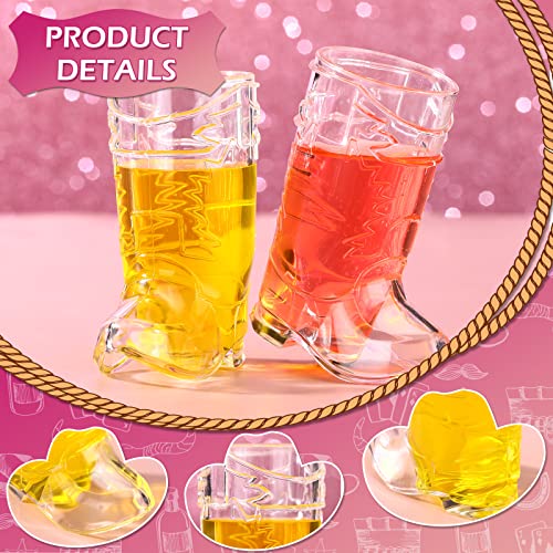 Vesici 20 Pcs Pink Mini Cowgirl Hats Western Tiny Glitter Cowboy Shot Glasses Decor Cute Space Cowgirl Hat Boot Shot Plastic Cowgirl Party Supplies Mugs for Dollhouse Decor Party Supplies - Image 3