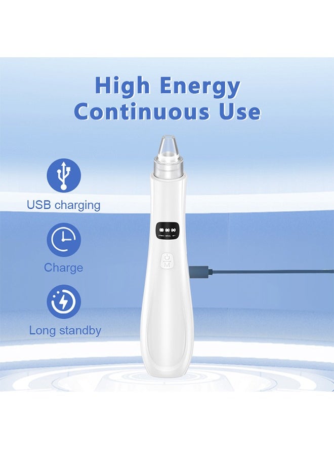 Blue zoo - Blackhead Remover, 3 Speeds Electric Blackhead Extractor, USB Rechargeable Blackhead Vacuum (White) - Image 1